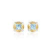 Bvlgari Gold/Blue Piramide Two Tone Topaz Earrings