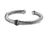 David Yurman Sterling Silver Black Diamond Cable Classics Station Bracelet 7mm