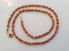 Women Coral Beaded Chain in 14k Yellow Gold 17'' Long