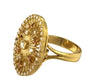 Vintage Big Signet 14K Yellow Gold Ladies Ring