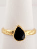 Blue Sapphire Pear Cut Ring Designed by Gurhan in 24K Yellow Gold